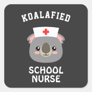 Sticker Carré Infirmière de l'école Koalafied