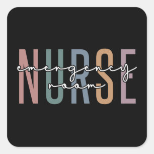 Sticker Carré Infirmière de salle d'urgence RN Futurs infirmiers
