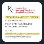Sticker Carré Infirmière diplômée Fun Novelty Rx Prescription<br><div class="desc">Peut être entièrement customisé pour répondre à vos besoins. © Gorjo Designs. Fait pour vous via la plateforme Zazzle. // Besoin d'aide pour customiser votre design ? Vous avez d'autres idées ? N'hésitez pas à me contacter (Zoe) directement.</div>