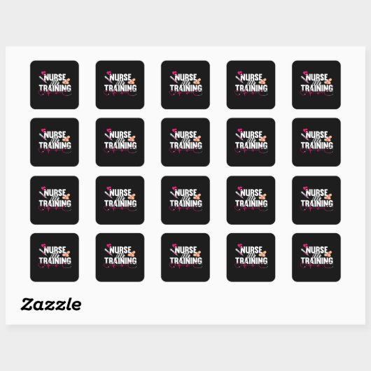 Sticker Carré Infirmière en formation Étudiante en soins infirmi (Feuille)