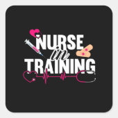 Sticker Carré Infirmière en formation Étudiante en soins infirmi (Devant)