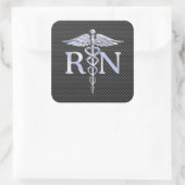 Sticker Carré Infirmière inscrite RN Silver Caduceus Snakes (Sac)