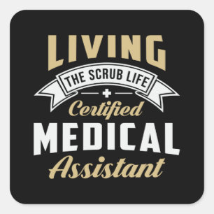Sticker Carré Infirmière médicale adjointe Médicale certifiée