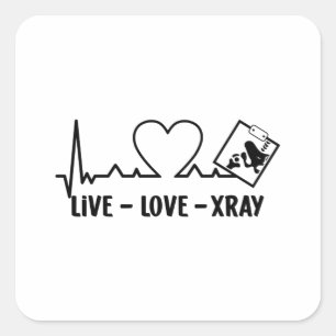 Sticker Carré Infirmière Technologue en radiologie Xray Live Lov