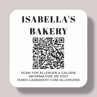 Sticker Carré Information sur les calories d'allergie alimentair