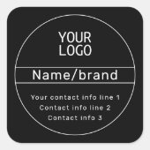 Sticker Carré Informations de contact d'entreprise ou de marque  (Devant)