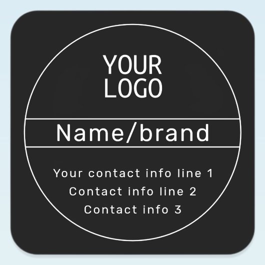 Sticker Carré Informations de contact d'entreprise ou de marque 