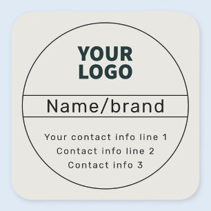 Sticker Carré Informations de contact d'entreprise ou de marque