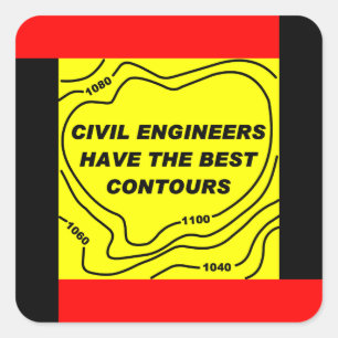Sticker Carré Ingénieur Civil Meilleurs Contours