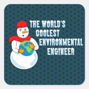 Sticker Carré Ingénieur De l'environnement le plus froid du mond