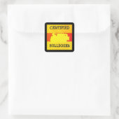 STICKER CARRÉ INGÉNIEUR D'EXPLOITATION DE BULLDOZER CERTIFIÉ VIN (Sac)