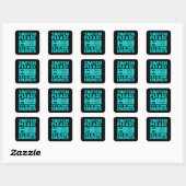 Sticker Carré Ingénieur réseau Informatique Programmeur Geek (Feuille)