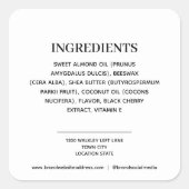 Sticker Carré Ingrédients (Devant)