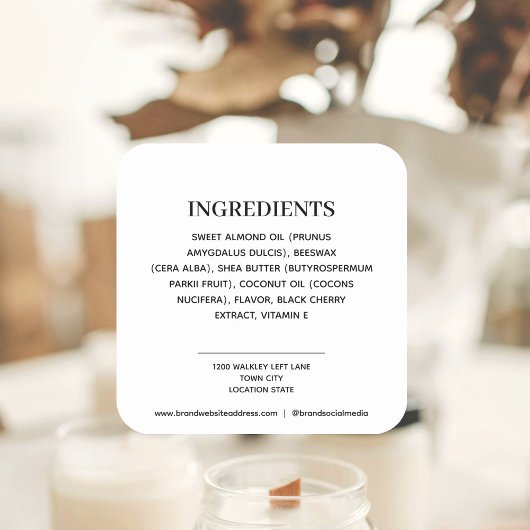 Sticker Carré Ingrédients