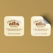 Sticker Carré Ingrédients de cuisson du pain de pâte