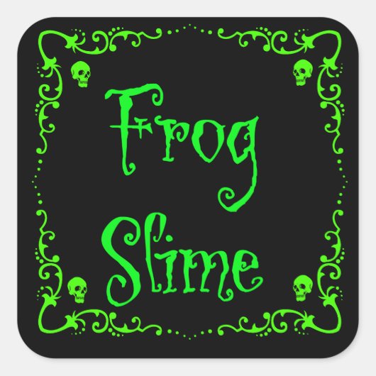Sticker Carré Ingrédients de potion d'Halloween Frog Slime (Devant)