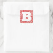 Sticker Carré Initiale gribouillée rouge (Sac)