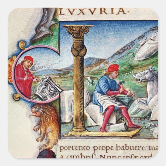 Sticker Carré Initiale historique 'L' (Devant)