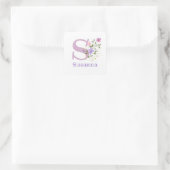Sticker Carré Initiale Plus Nom Susanna & Fleurs Design (Sac)