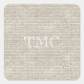 Sticker Carré Initiales blanches Monogrammes classiques Tan Lin  (Devant)