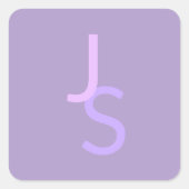 Sticker Carré Initiales chevauchantes modernes et monogrammées | (Devant)