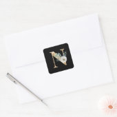 Sticker Carré Initiales de vacances d'hiver lettre N (Enveloppe)