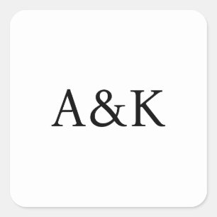 Sticker Carré Initiales personnalisées sur mariage blanc