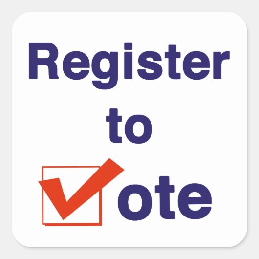 Sticker Carré Inscrivez-Vous Au Vote 2026 (Devant)