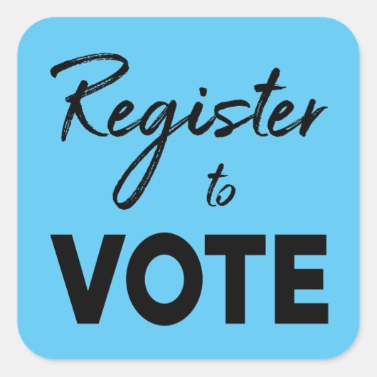 Sticker Carré Inscrivez-vous au vote, typographie noire stylisée (Devant)