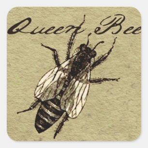 Sticker Carré Insecte de la faune de l'abeille Queen