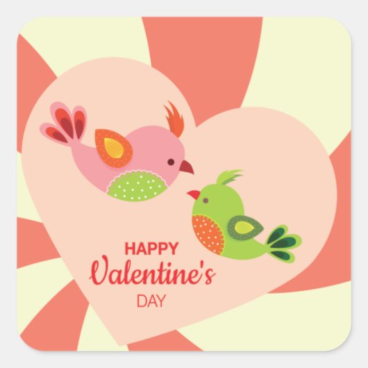 Sticker Carré Inséparables de Valentine (Devant)
