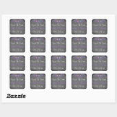 Sticker Carré Inséparables de Whimsical sur Chalkboard Mariage S (Feuille)