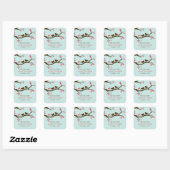 Sticker Carré Inséparables sur Mariage d'arborescence (Feuille)