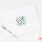 Sticker Carré Inséparables sur Mariage d'arborescence (Enveloppe)