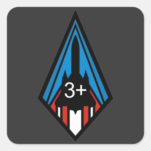 Sticker Carré Insigne commémoratif SR-71 Blackbird Mach 3 (Devant)
