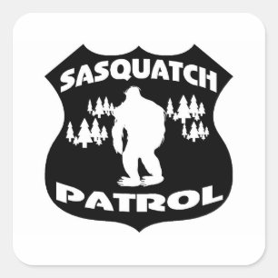 Sticker Carré Insigne de forêt de patrouille de Sasquatch