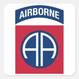 Sticker Carré Insigne de la 82e division aéroportée Vétéran mili