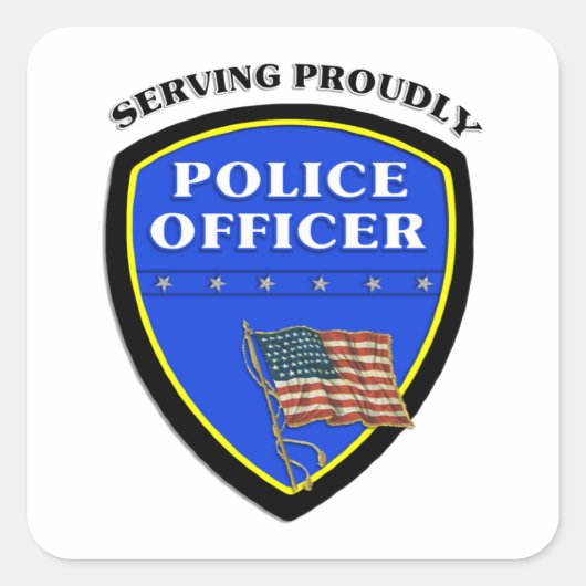 Sticker Carré Insigne de policier (Devant)