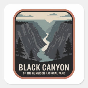 Sticker Carré Insigne du Black Canyon Vintage National Park
