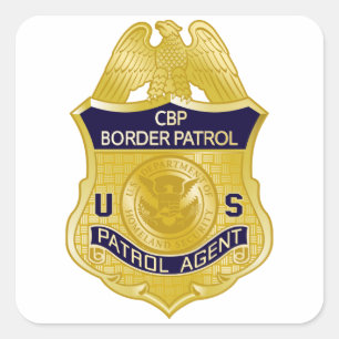 Sticker Carré Insigne du contrôle aux frontières des États-Unis