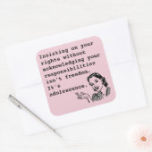 Sticker Carré Insister sur vos droits... (Enveloppe)