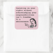 Sticker Carré Insister sur vos droits... (Sac)