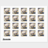 Sticker Carré Inspiration Baseball Ajouter Votre Nom (Feuille)