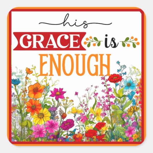 Sticker Carré Inspiration florale rétrospective (Devant)