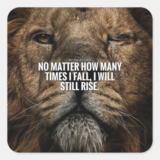 Sticker Carré Inspiration Lion - Automne et Montée - Motivationn (Devant)