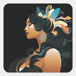 STICKER CARRÉ INSPIRATION NATIVE #3
