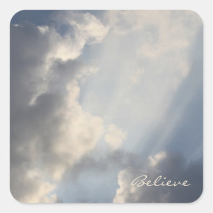 Sticker Carré Inspirational Blue Sky Sun Burst
