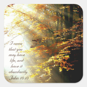 Sticker Carré Inspirationnelle Bible Verse Jean 10 10 Arbres d'a