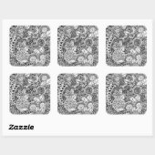 Sticker Carré Inspirée par la flore ethnique (Feuille)