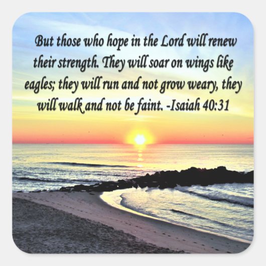 STICKER CARRÉ INSPIRING ISAIAH 40:31 (Devant)